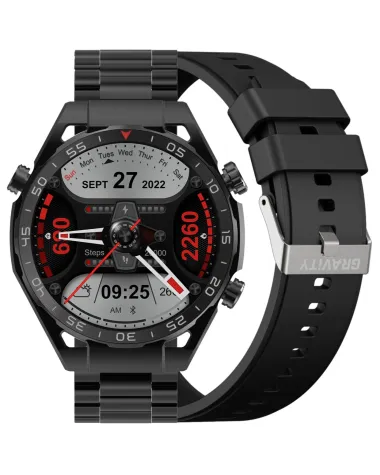 SMARTWATCH MĘSKI GRAVITY GT13-1 - DODATKOWY PASEK (sg028a)