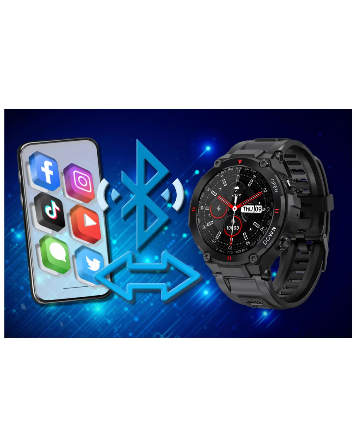 SMARTWATCH MĘSKI GRAVITY GT7-1 - WYKONYWANIE POŁĄCZEŃ (sg016a)