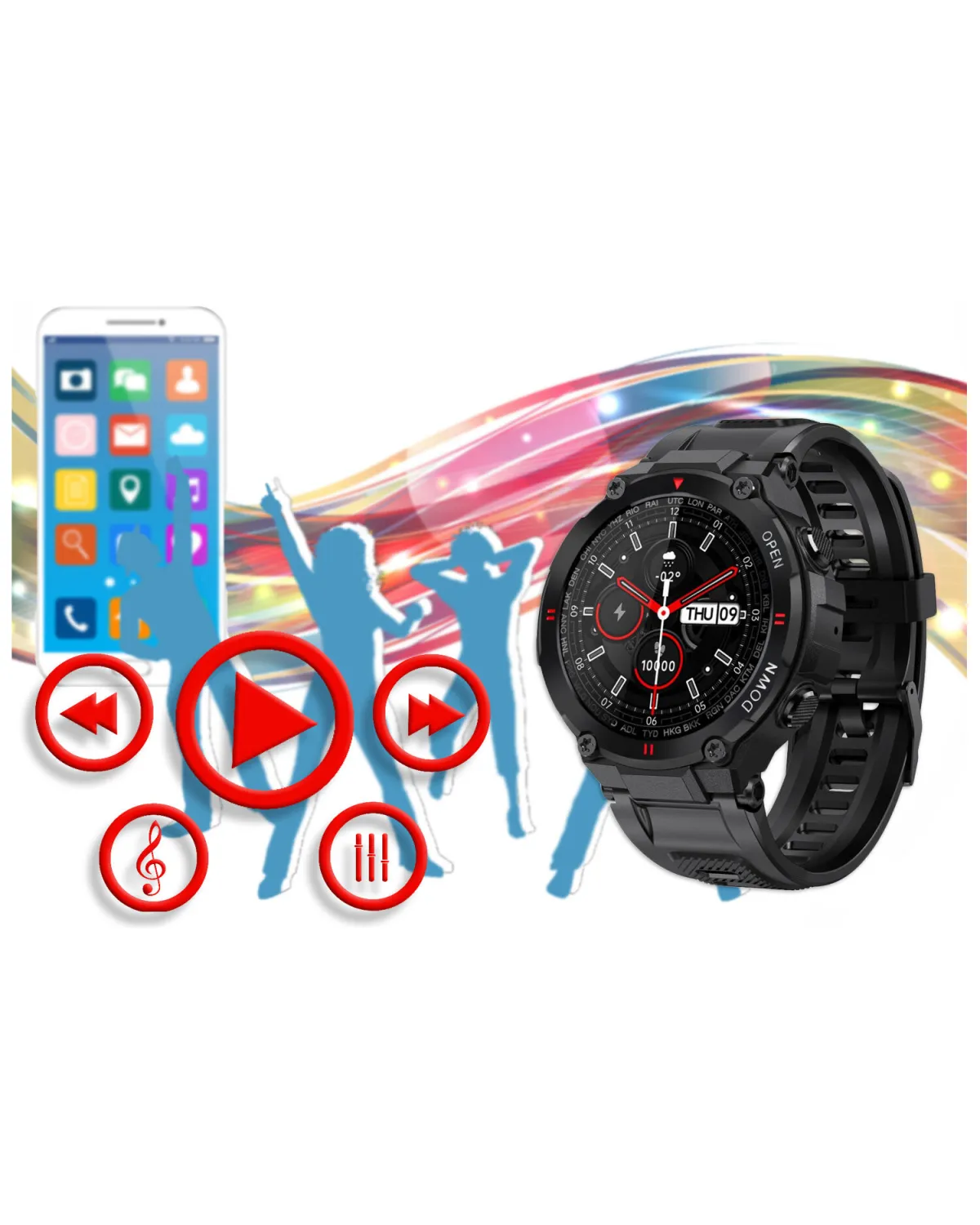 SMARTWATCH MĘSKI GRAVITY GT7-1 - WYKONYWANIE POŁĄCZEŃ (sg016a)