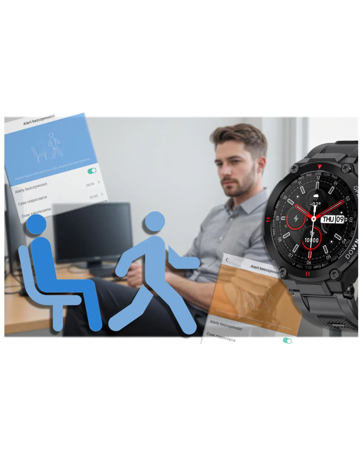 SMARTWATCH MĘSKI GRAVITY GT7-1 - WYKONYWANIE POŁĄCZEŃ (sg016a)