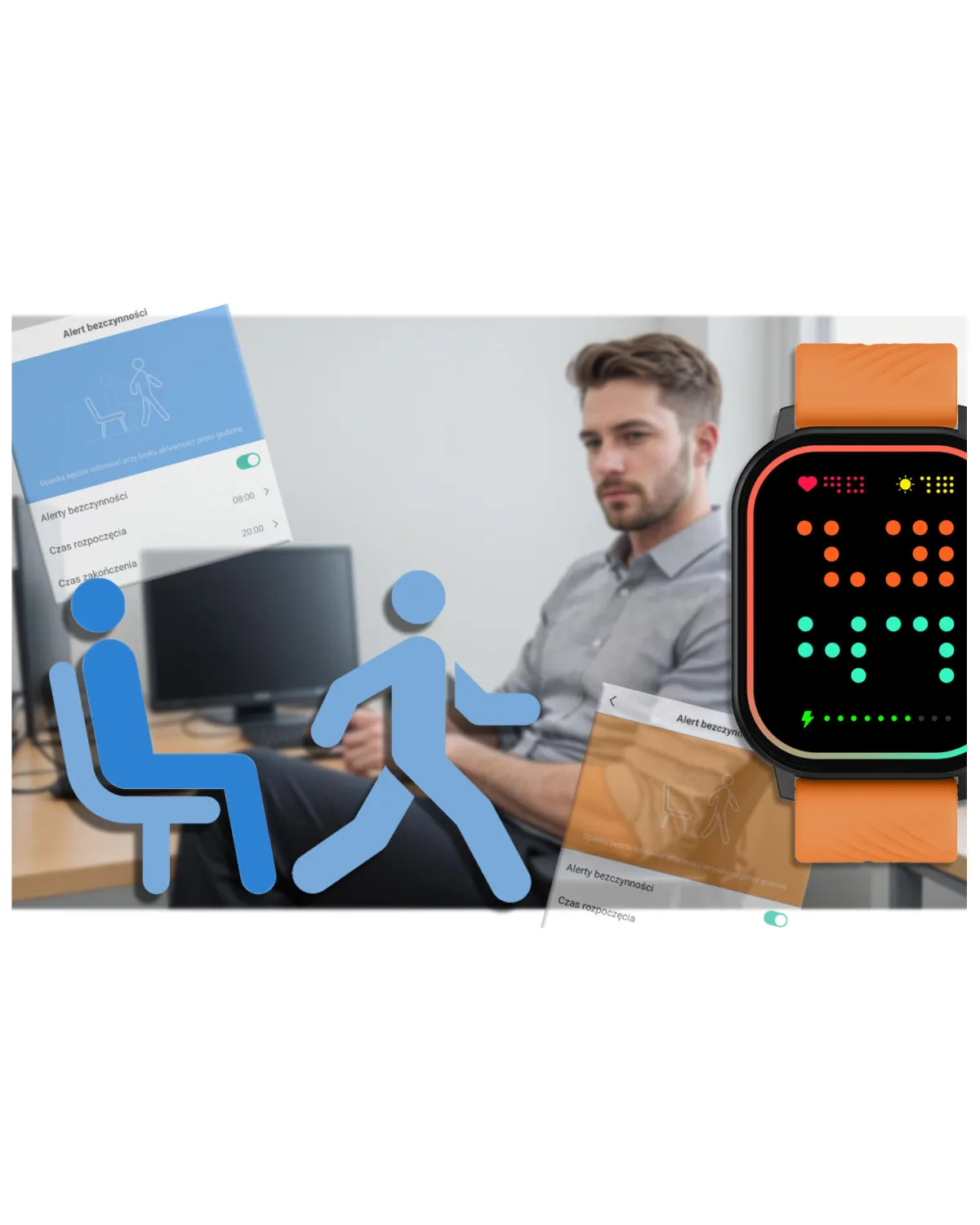 SMARTWATCH UNISEX GRAVITY GT15-2 - ROZMOWY BLUETOOTH, DODATKOWY PASEK (sg029b)