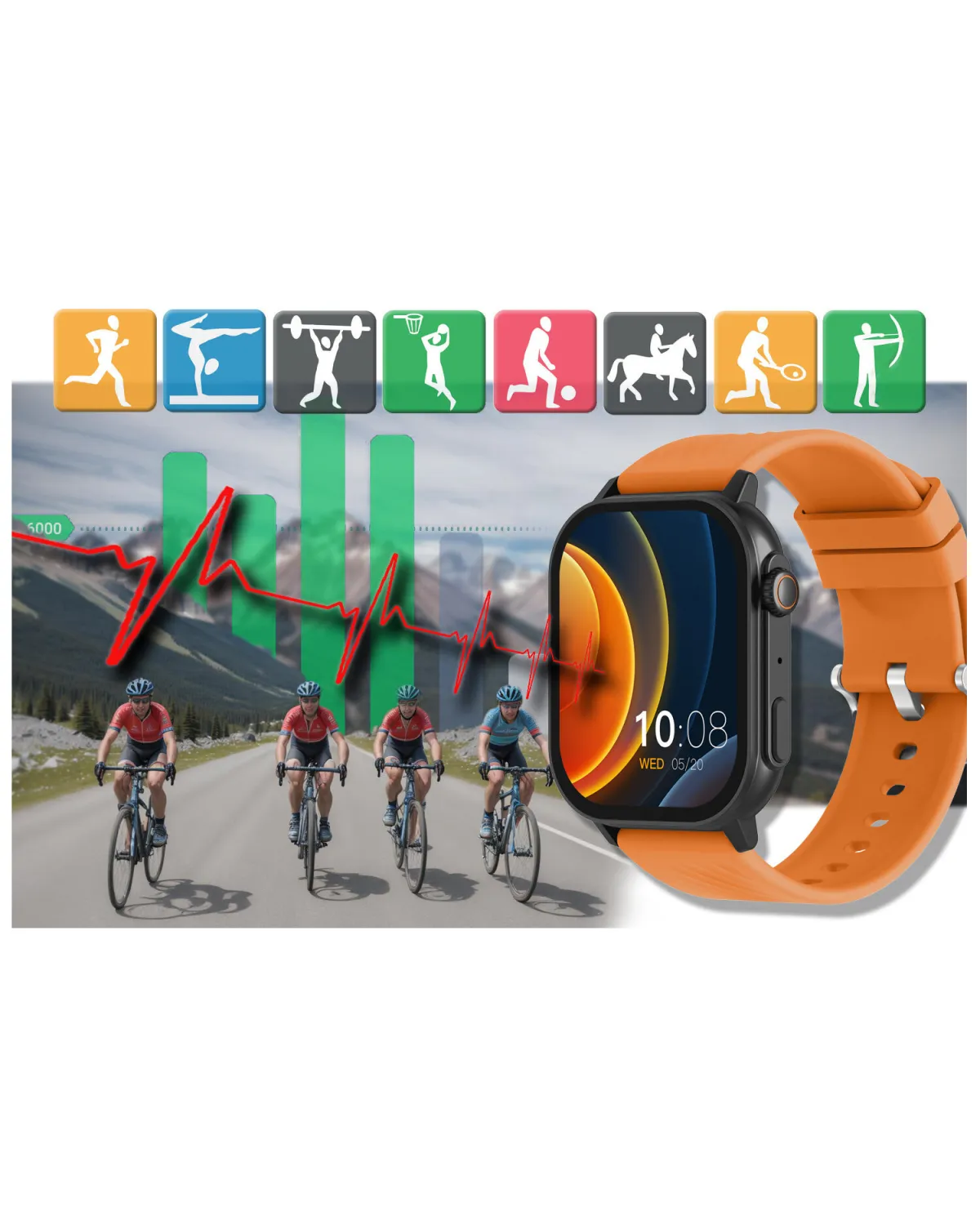 SMARTWATCH UNISEX GRAVITY GT15-2 - ROZMOWY BLUETOOTH, DODATKOWY PASEK (sg029b)