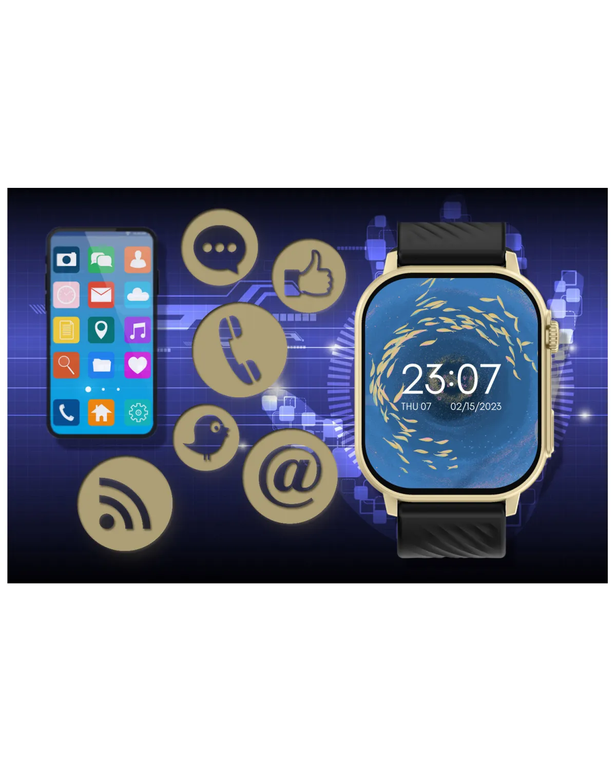 SMARTWATCH UNISEX GRAVITY GT15-6 - ROZMOWY BLUETOOTH, DODATKOWY PASEK (sg029f)