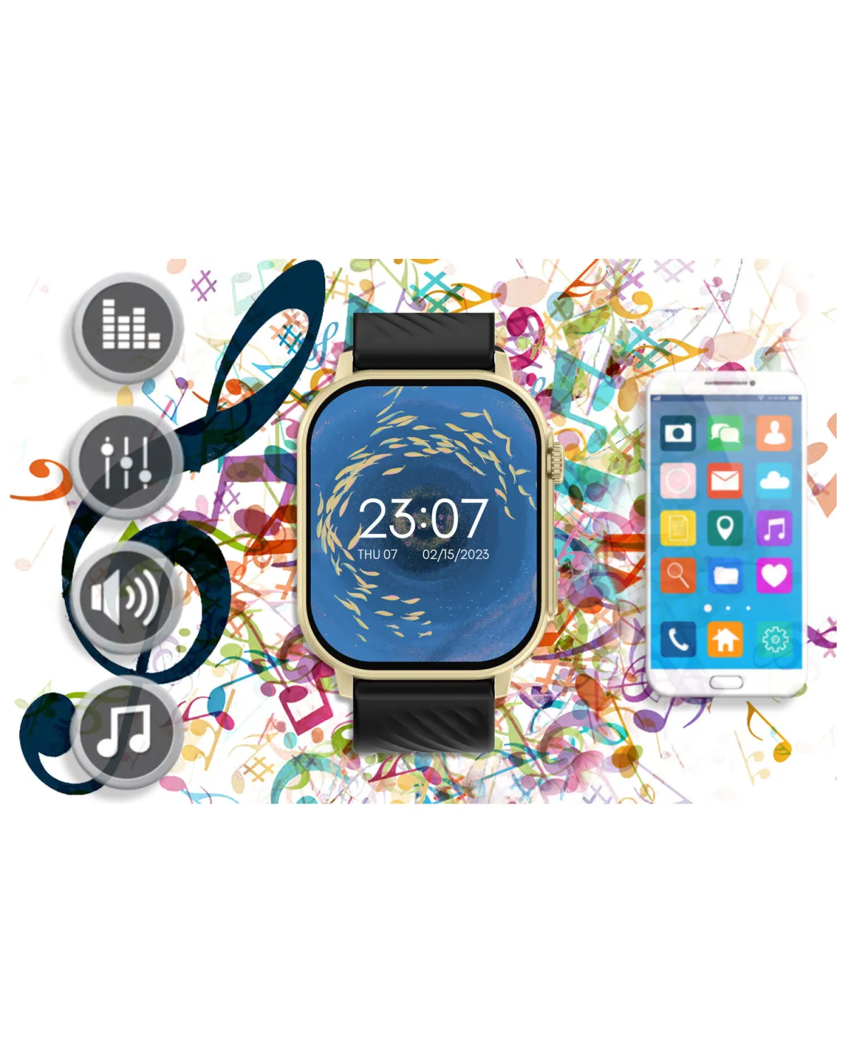 SMARTWATCH UNISEX GRAVITY GT15-6 - ROZMOWY BLUETOOTH, DODATKOWY PASEK (sg029f)
