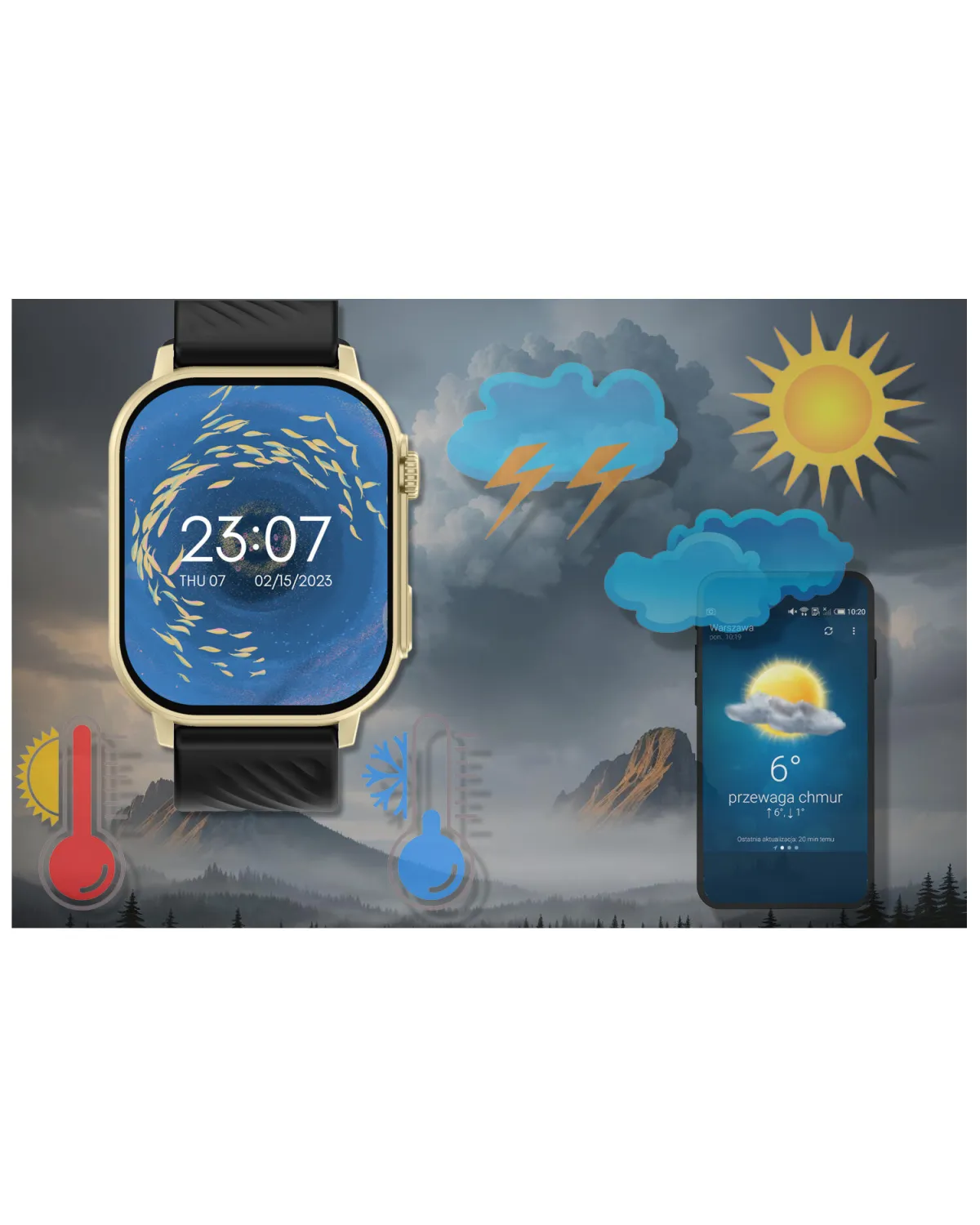 SMARTWATCH UNISEX GRAVITY GT15-6 - ROZMOWY BLUETOOTH, DODATKOWY PASEK (sg029f)