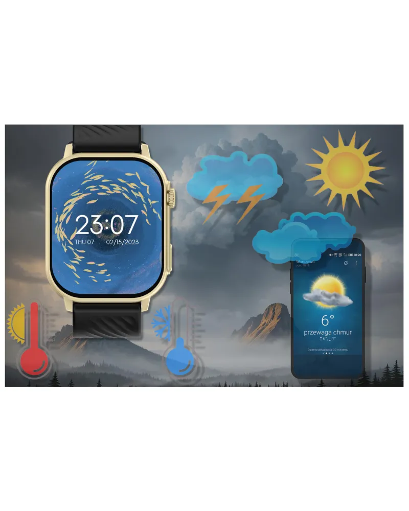 SMARTWATCH UNISEX GRAVITY GT15-6 - ROZMOWY BLUETOOTH, DODATKOWY PASEK (sg029f)