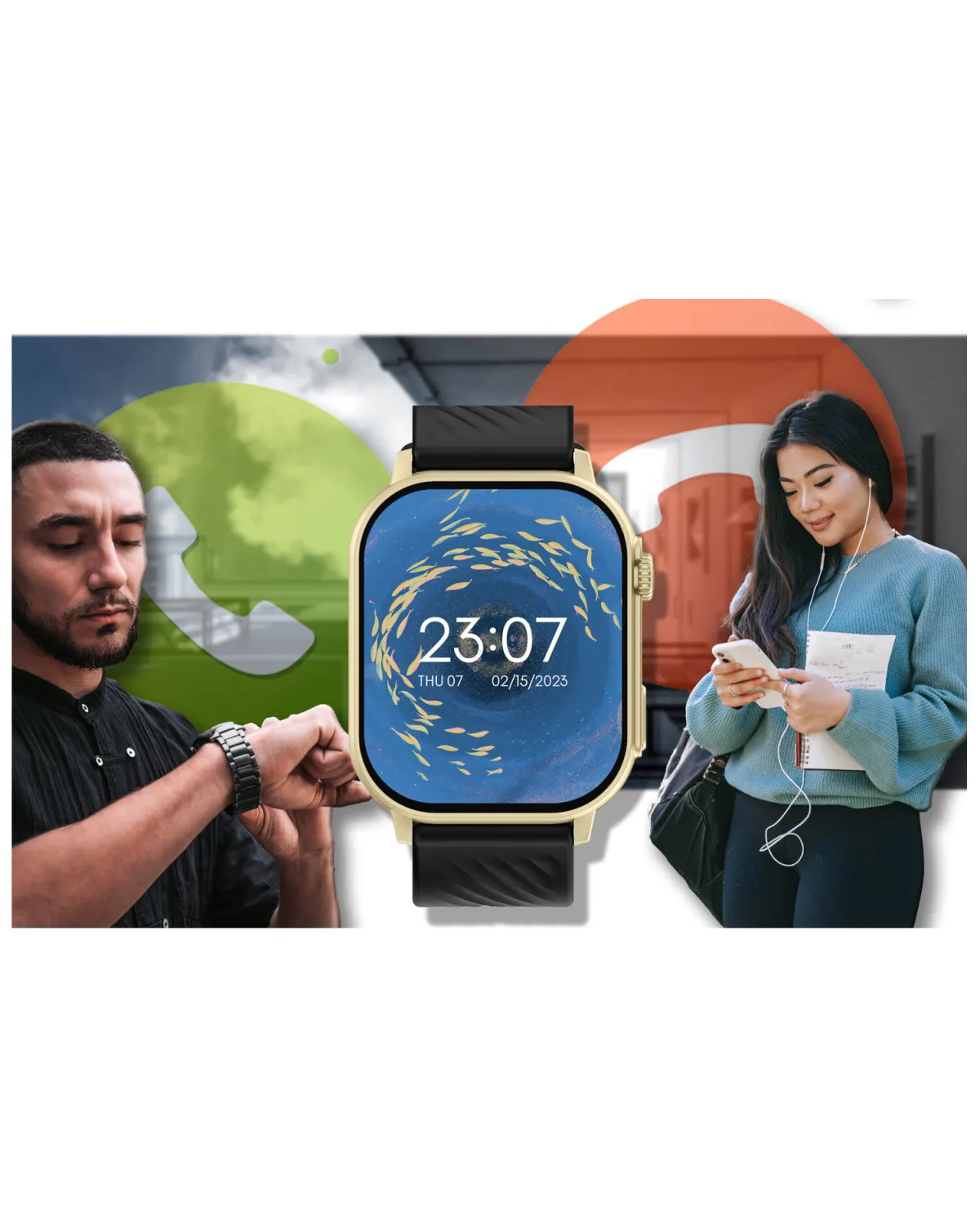 SMARTWATCH UNISEX GRAVITY GT15-6 - ROZMOWY BLUETOOTH, DODATKOWY PASEK (sg029f)