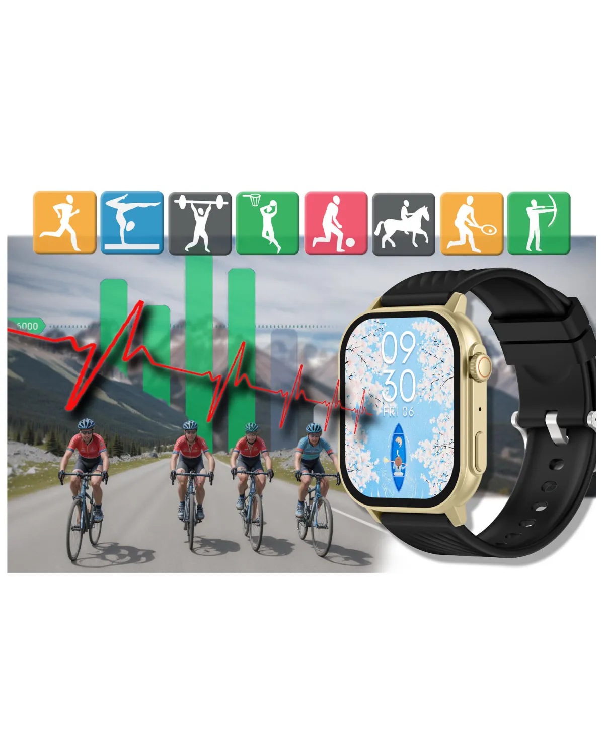 SMARTWATCH UNISEX GRAVITY GT15-6 - ROZMOWY BLUETOOTH, DODATKOWY PASEK (sg029f)