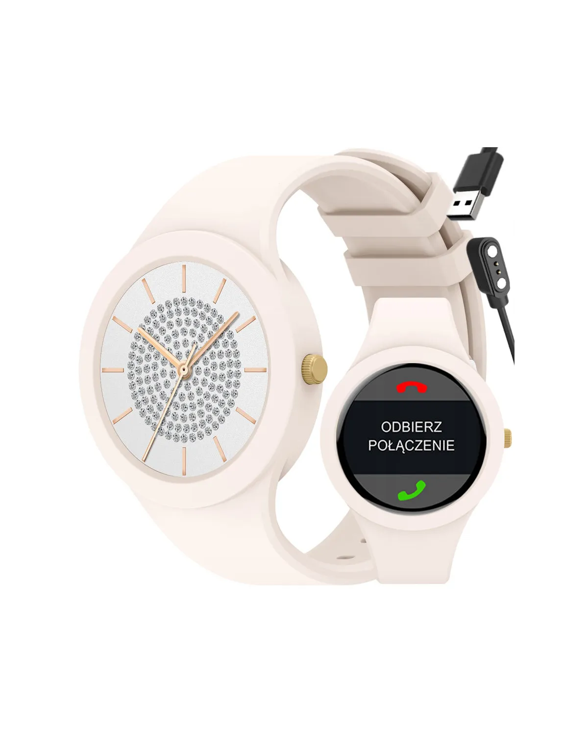 SMARTWATCH DAMSKI GRAVITY GT14-1 - ROZMOWY BLUETOOTH, WŁASNE TARCZE (sg026a)