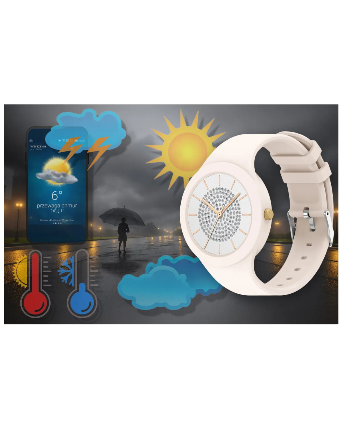 SMARTWATCH DAMSKI GRAVITY GT14-1 - ROZMOWY BLUETOOTH, WŁASNE TARCZE (sg026a)