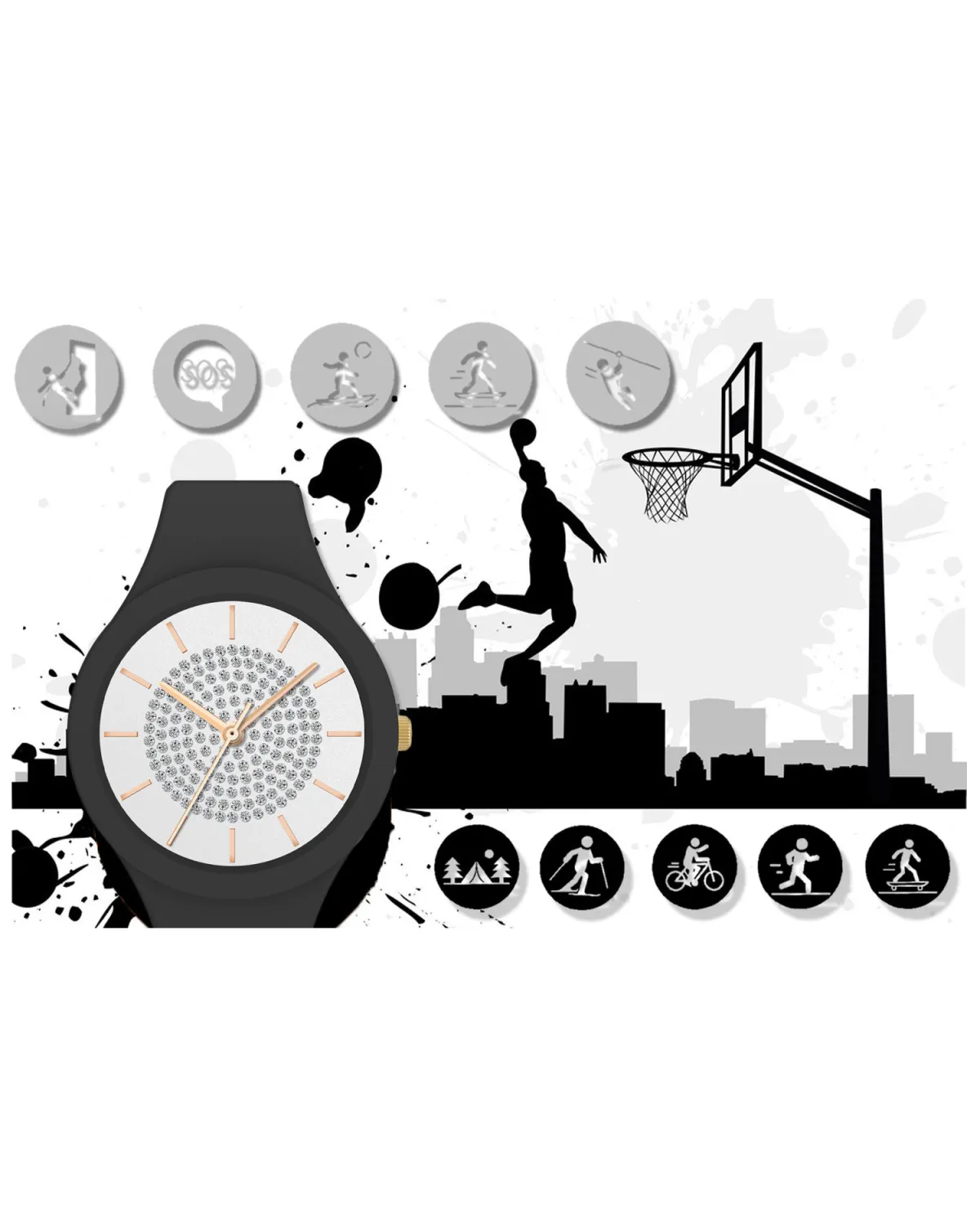 SMARTWATCH DAMSKI GRAVITY GT14-3 - ROZMOWY BLUETOOTH, WŁASNE TARCZE (sg026c)
