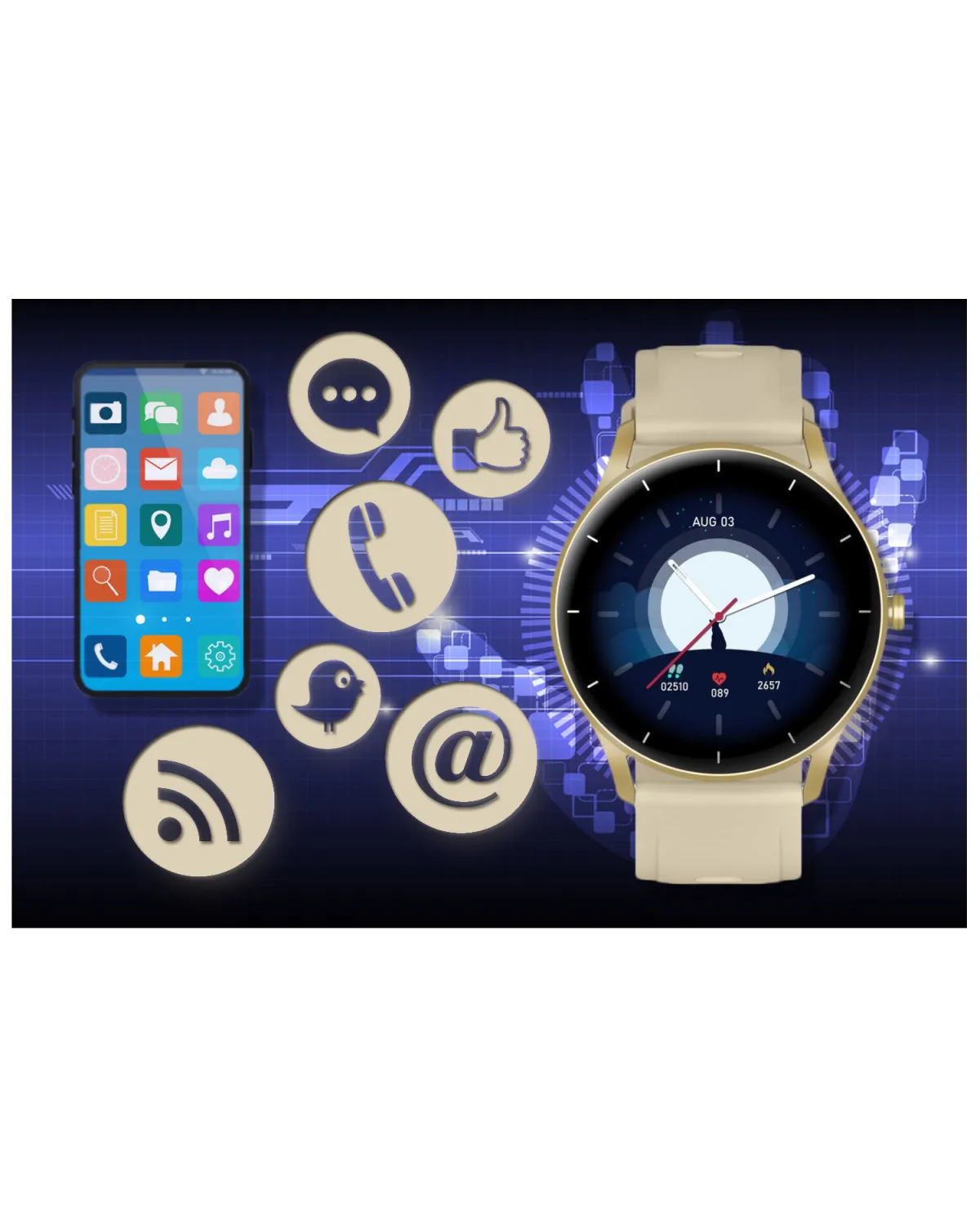 SMARTWATCH UNISEX GRAVITY GT2-4 - ROZMOWY BLUETOOTH, WŁASNE TARCZE (sg019d)