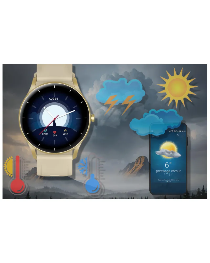 SMARTWATCH UNISEX GRAVITY GT2-4 - ROZMOWY BLUETOOTH, WŁASNE TARCZE (sg019d)