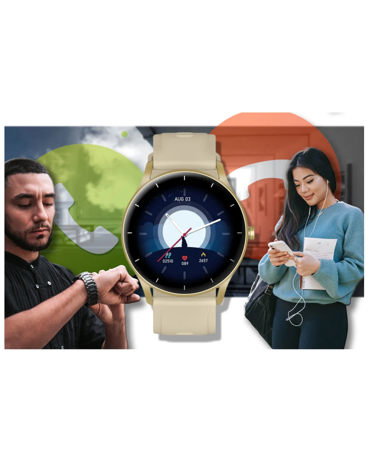 SMARTWATCH UNISEX GRAVITY GT2-4 - ROZMOWY BLUETOOTH, WŁASNE TARCZE (sg019d)