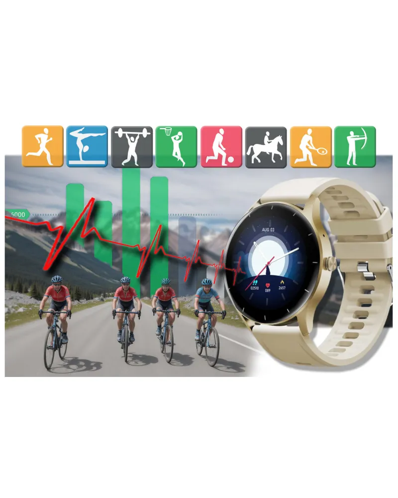 SMARTWATCH UNISEX GRAVITY GT2-4 - ROZMOWY BLUETOOTH, WŁASNE TARCZE (sg019d)