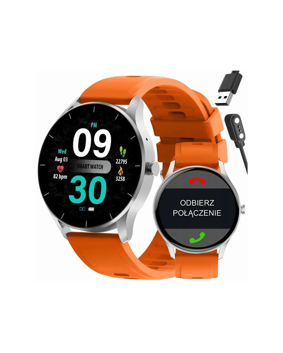 SMARTWATCH UNISEX GRAVITY GT2-8 - ROZMOWY BLUETOOTH, WŁASNE TARCZE (sg019h)