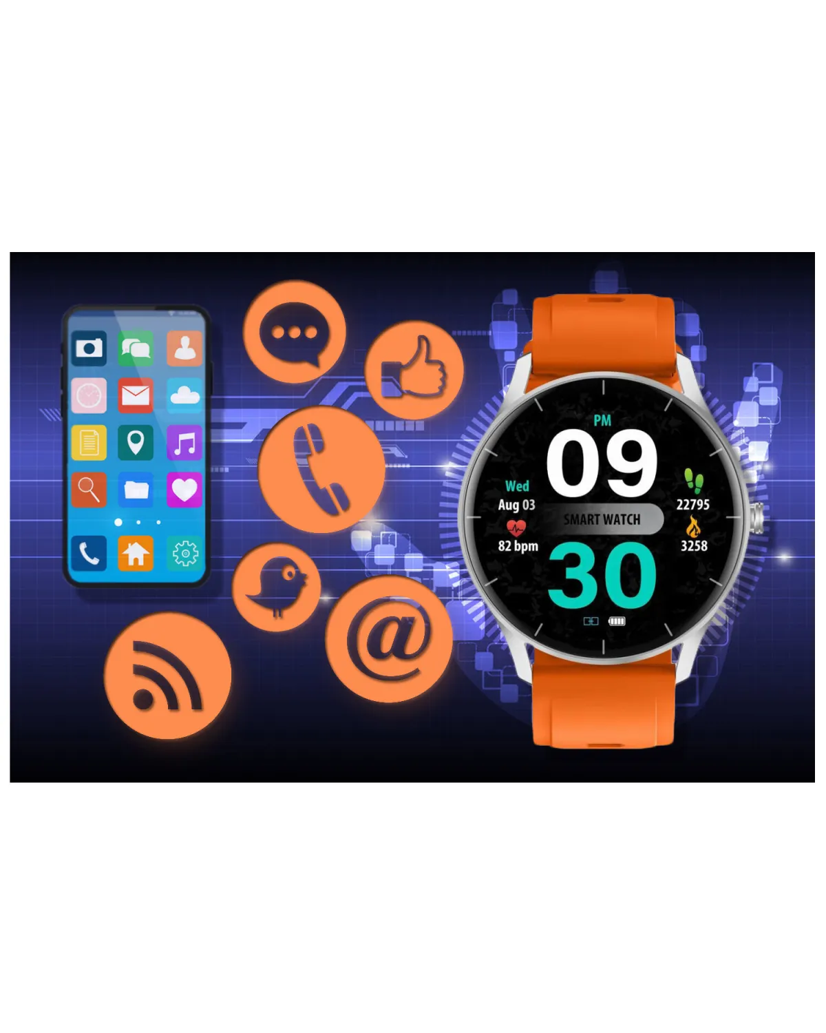 SMARTWATCH UNISEX GRAVITY GT2-8 - ROZMOWY BLUETOOTH, WŁASNE TARCZE (sg019h)