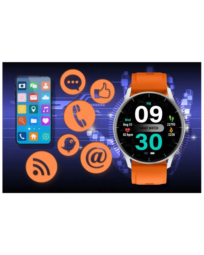 SMARTWATCH UNISEX GRAVITY GT2-8 - ROZMOWY BLUETOOTH, WŁASNE TARCZE (sg019h)