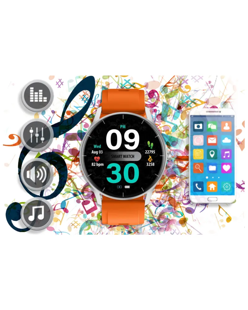 SMARTWATCH UNISEX GRAVITY GT2-8 - ROZMOWY BLUETOOTH, WŁASNE TARCZE (sg019h)