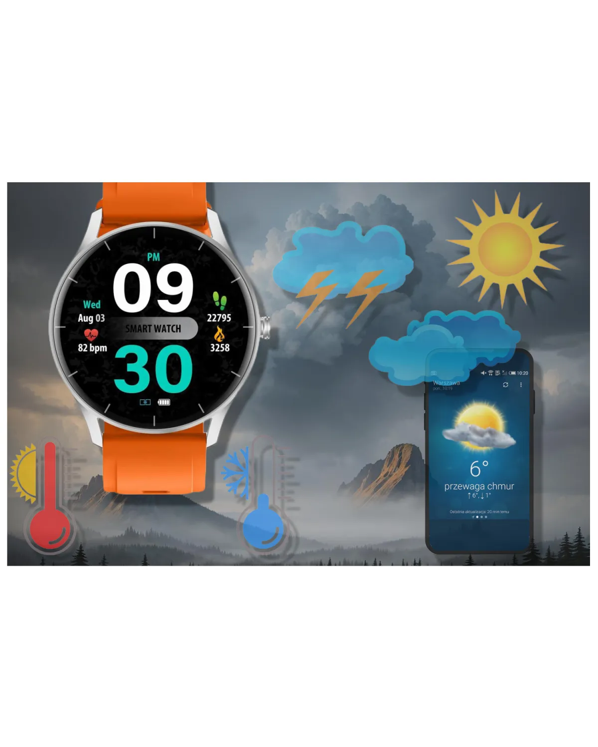 SMARTWATCH UNISEX GRAVITY GT2-8 - ROZMOWY BLUETOOTH, WŁASNE TARCZE (sg019h)