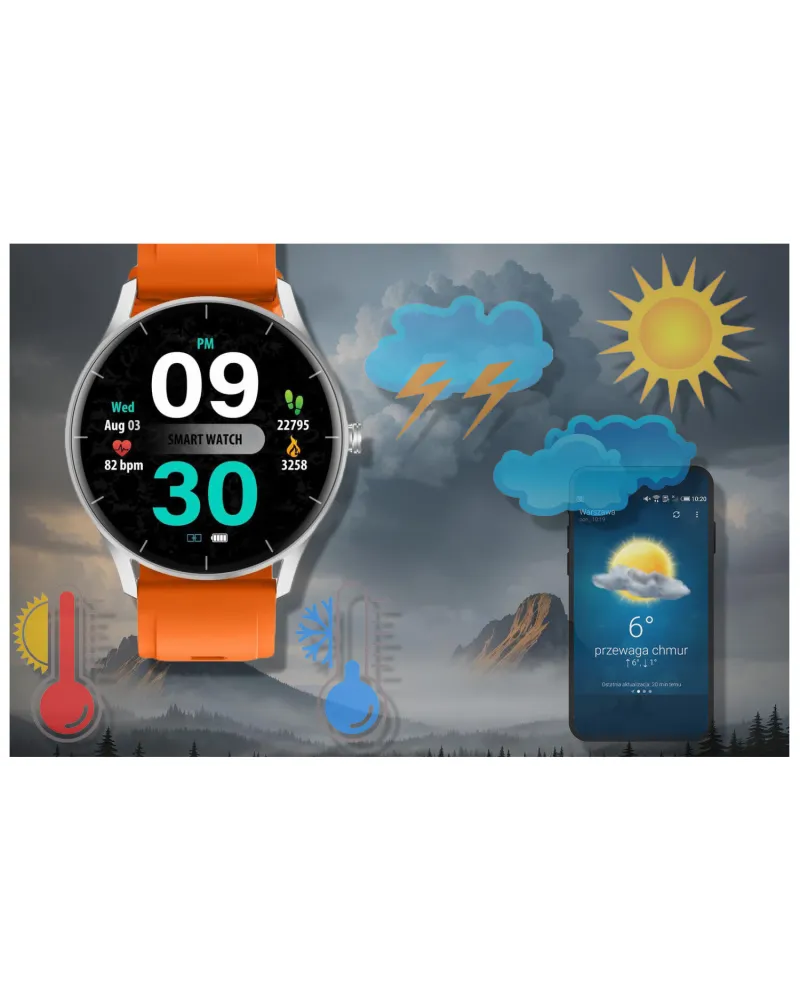 SMARTWATCH UNISEX GRAVITY GT2-8 - ROZMOWY BLUETOOTH, WŁASNE TARCZE (sg019h)