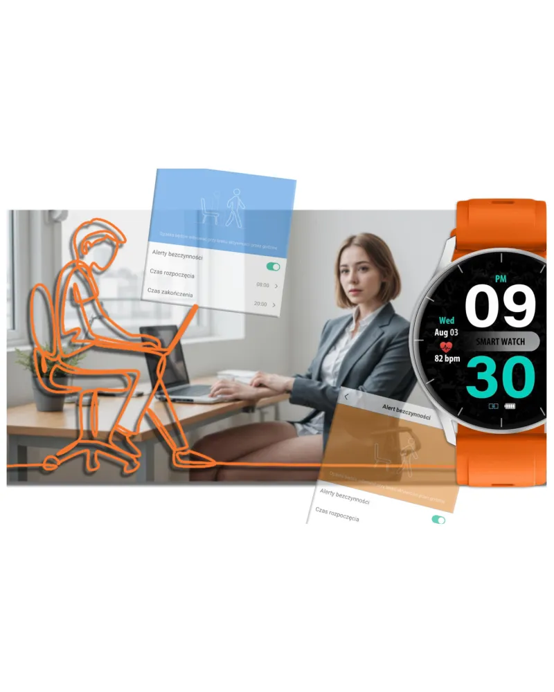 SMARTWATCH UNISEX GRAVITY GT2-8 - ROZMOWY BLUETOOTH, WŁASNE TARCZE (sg019h)