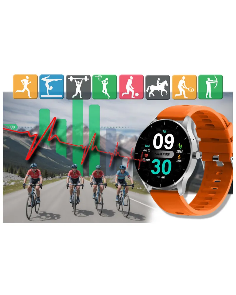 SMARTWATCH UNISEX GRAVITY GT2-8 - ROZMOWY BLUETOOTH, WŁASNE TARCZE (sg019h)