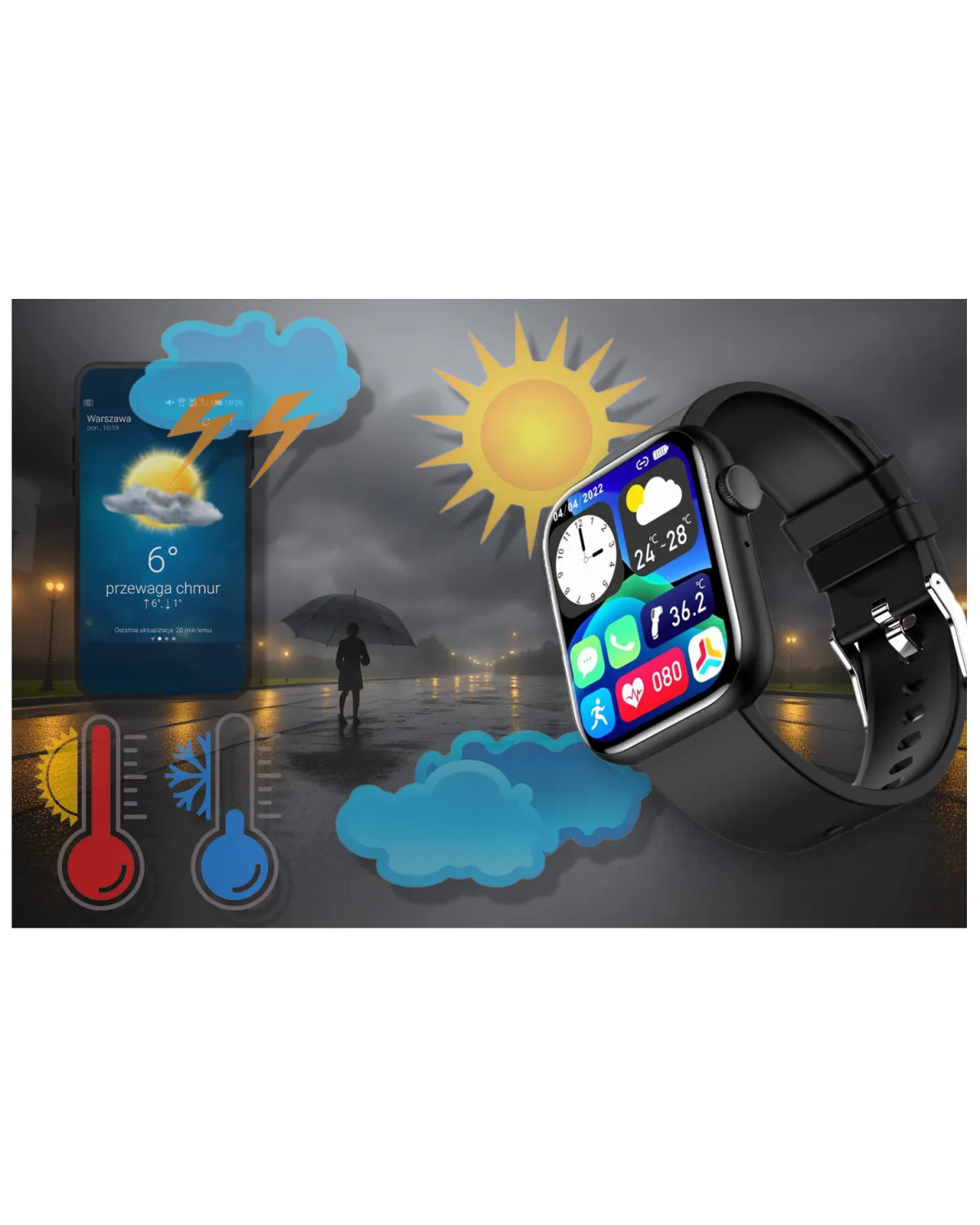 SMARTWATCH UNISEX GRAVITY GT3-3 - ROZMOWY BLUETOOTH, WŁASNE TARCZE (sg022c)