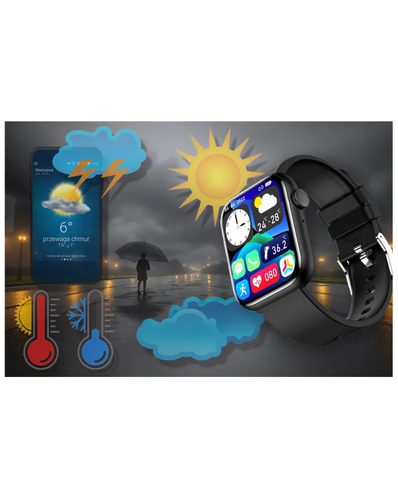 SMARTWATCH UNISEX GRAVITY GT3-3 - ROZMOWY BLUETOOTH, WŁASNE TARCZE (sg022c)
