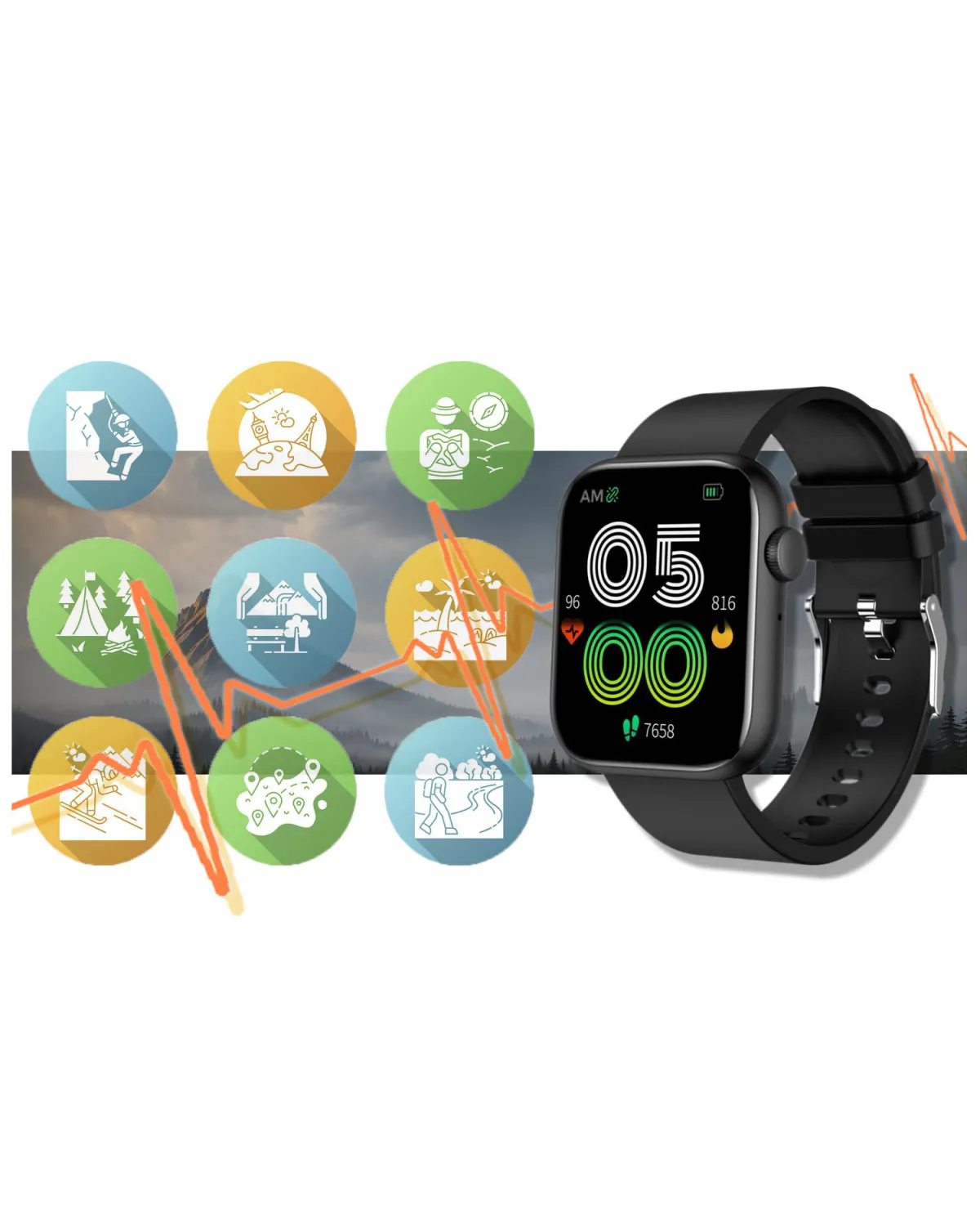 SMARTWATCH UNISEX GRAVITY GT3-3 - ROZMOWY BLUETOOTH, WŁASNE TARCZE (sg022c)