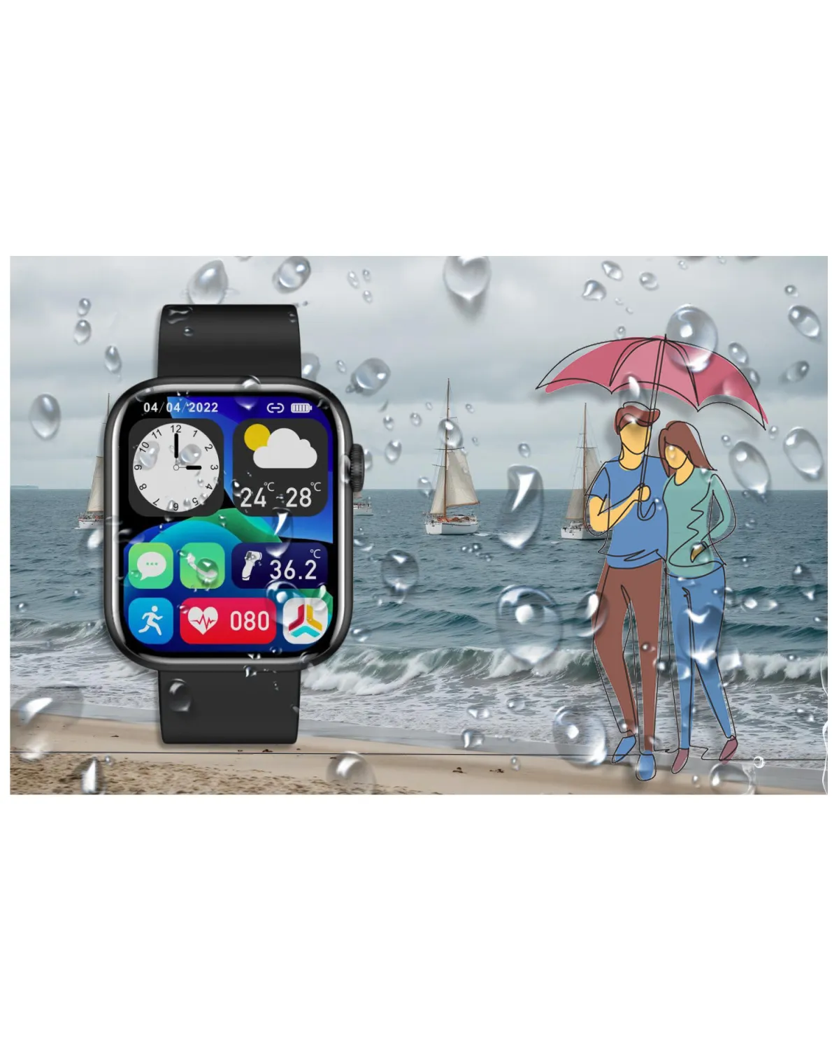 SMARTWATCH UNISEX GRAVITY GT3-3 - ROZMOWY BLUETOOTH, WŁASNE TARCZE (sg022c)