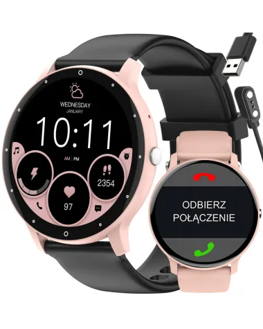 SMARTWATCH UNISEX GRAVITY GT1-5 PRO - ROZMOWY BLUETOOTH, DODATKOWY PASEK (sg027e)