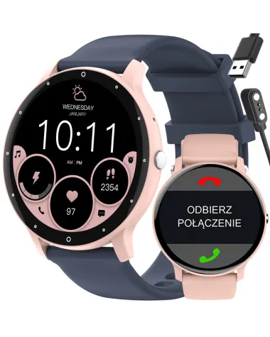 SMARTWATCH UNISEX GRAVITY GT1-7 PRO - ROZMOWY BLUETOOTH, DODATKOWY PASEK (sg027g)