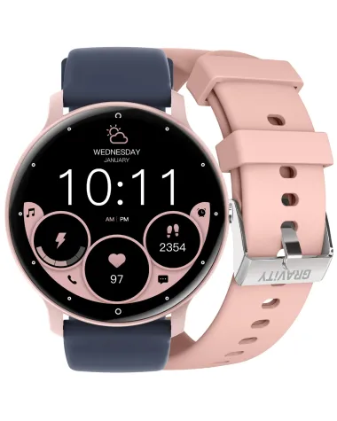 SMARTWATCH UNISEX GRAVITY GT1-7 PRO - ROZMOWY BLUETOOTH, DODATKOWY PASEK (sg027g)