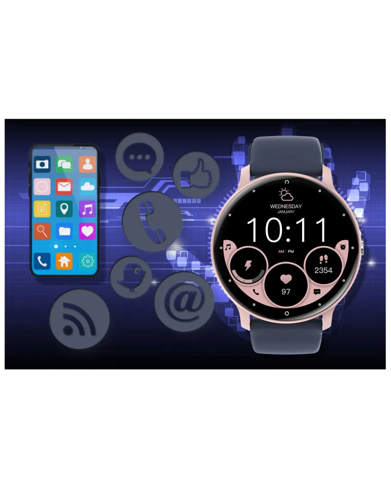 SMARTWATCH UNISEX GRAVITY GT1-7 PRO - ROZMOWY BLUETOOTH, DODATKOWY PASEK (sg027g)
