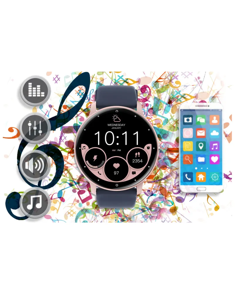SMARTWATCH UNISEX GRAVITY GT1-7 PRO - ROZMOWY BLUETOOTH, DODATKOWY PASEK (sg027g)