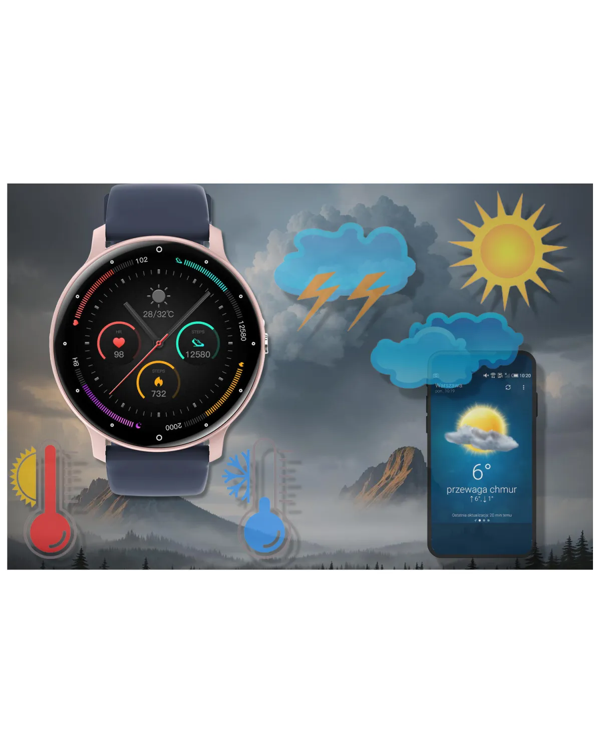 SMARTWATCH UNISEX GRAVITY GT1-7 PRO - ROZMOWY BLUETOOTH, DODATKOWY PASEK (sg027g)