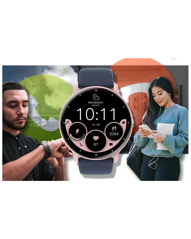 SMARTWATCH UNISEX GRAVITY GT1-7 PRO - ROZMOWY BLUETOOTH, DODATKOWY PASEK (sg027g)