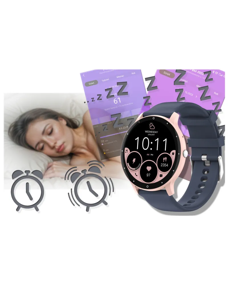SMARTWATCH UNISEX GRAVITY GT1-7 PRO - ROZMOWY BLUETOOTH, DODATKOWY PASEK (sg027g)