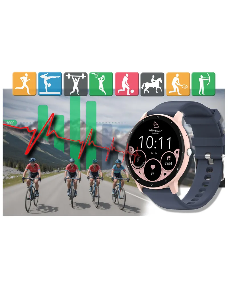 SMARTWATCH UNISEX GRAVITY GT1-7 PRO - ROZMOWY BLUETOOTH, DODATKOWY PASEK (sg027g)