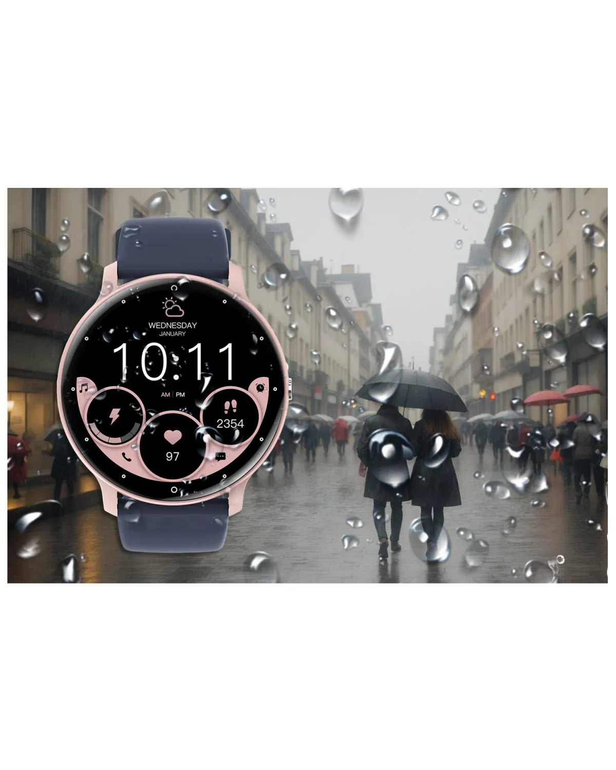 SMARTWATCH UNISEX GRAVITY GT1-7 PRO - ROZMOWY BLUETOOTH, DODATKOWY PASEK (sg027g)