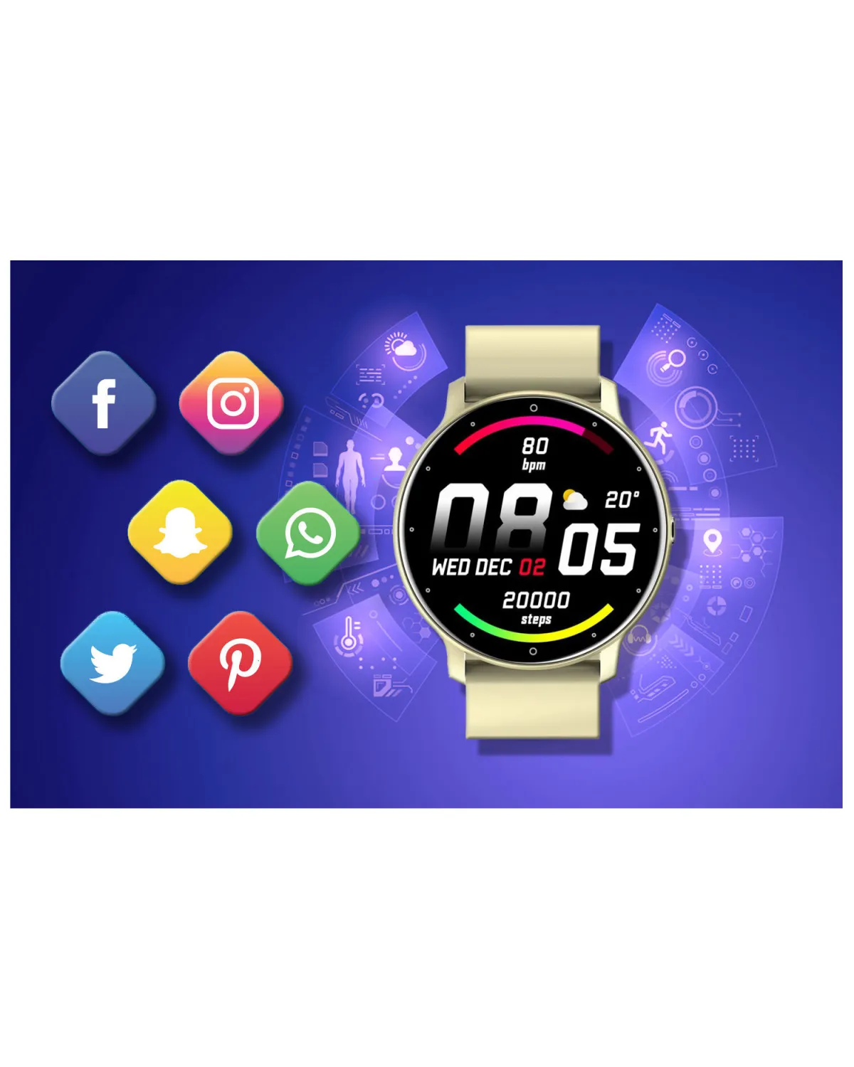 SMARTWATCH UNISEX GRAVITY GT1-6 - PULSOMETR, WŁASNE TARCZE (sg015f)