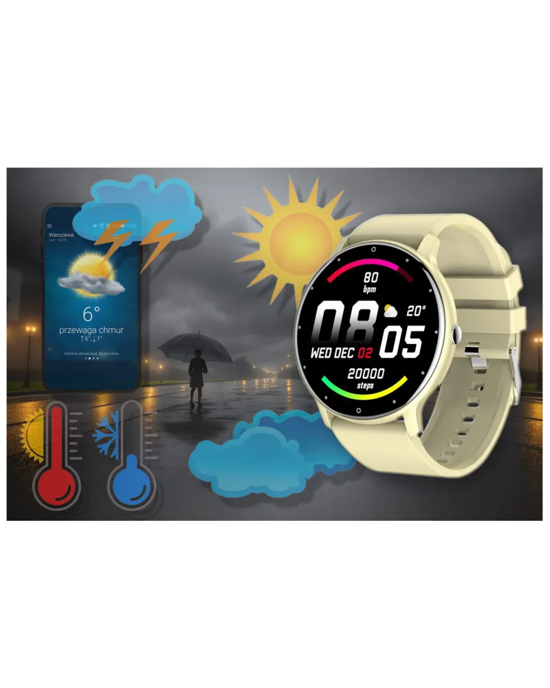 SMARTWATCH UNISEX GRAVITY GT1-6 - PULSOMETR, WŁASNE TARCZE (sg015f)
