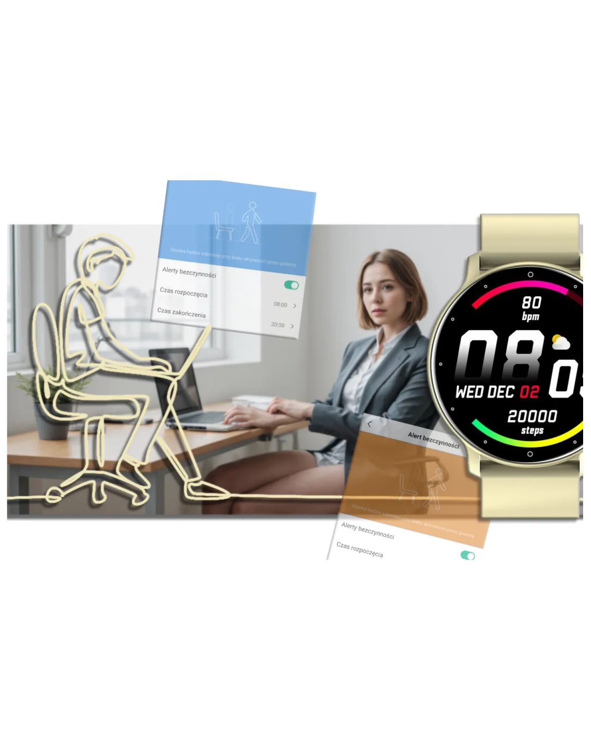 SMARTWATCH UNISEX GRAVITY GT1-6 - PULSOMETR, WŁASNE TARCZE (sg015f)