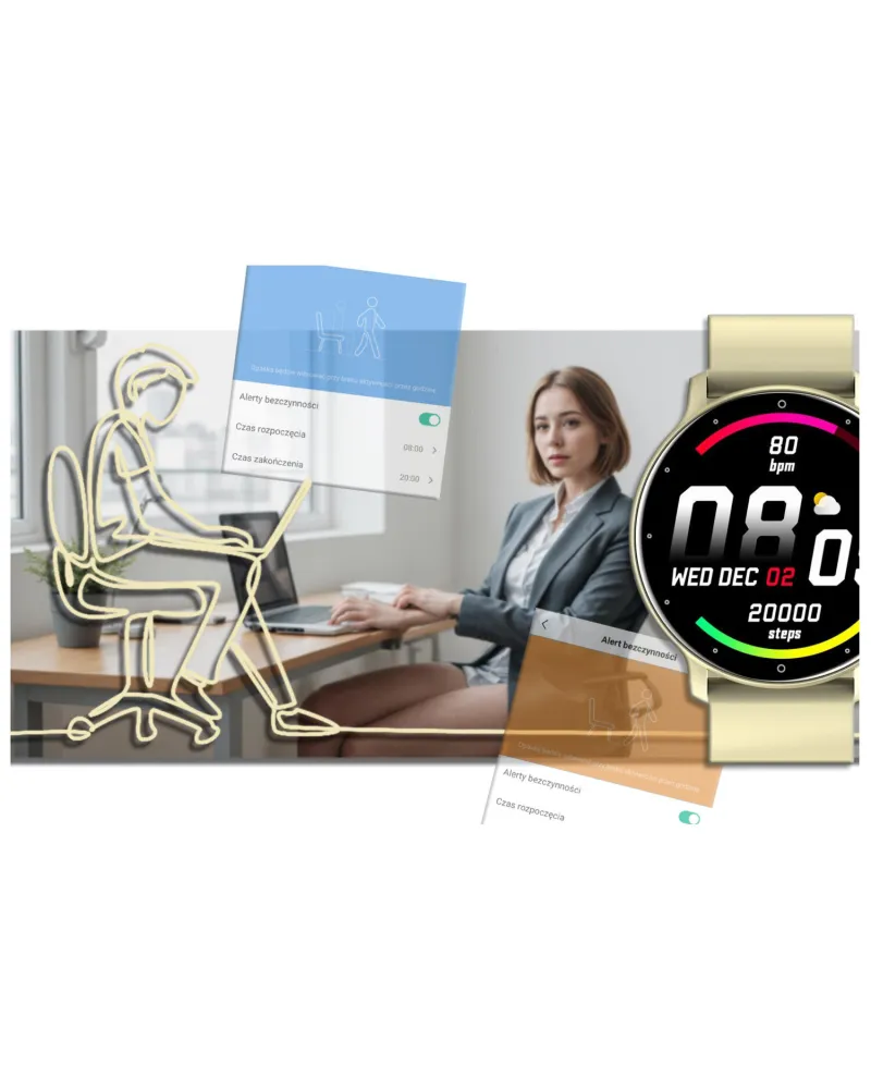 SMARTWATCH UNISEX GRAVITY GT1-6 - PULSOMETR, WŁASNE TARCZE (sg015f)