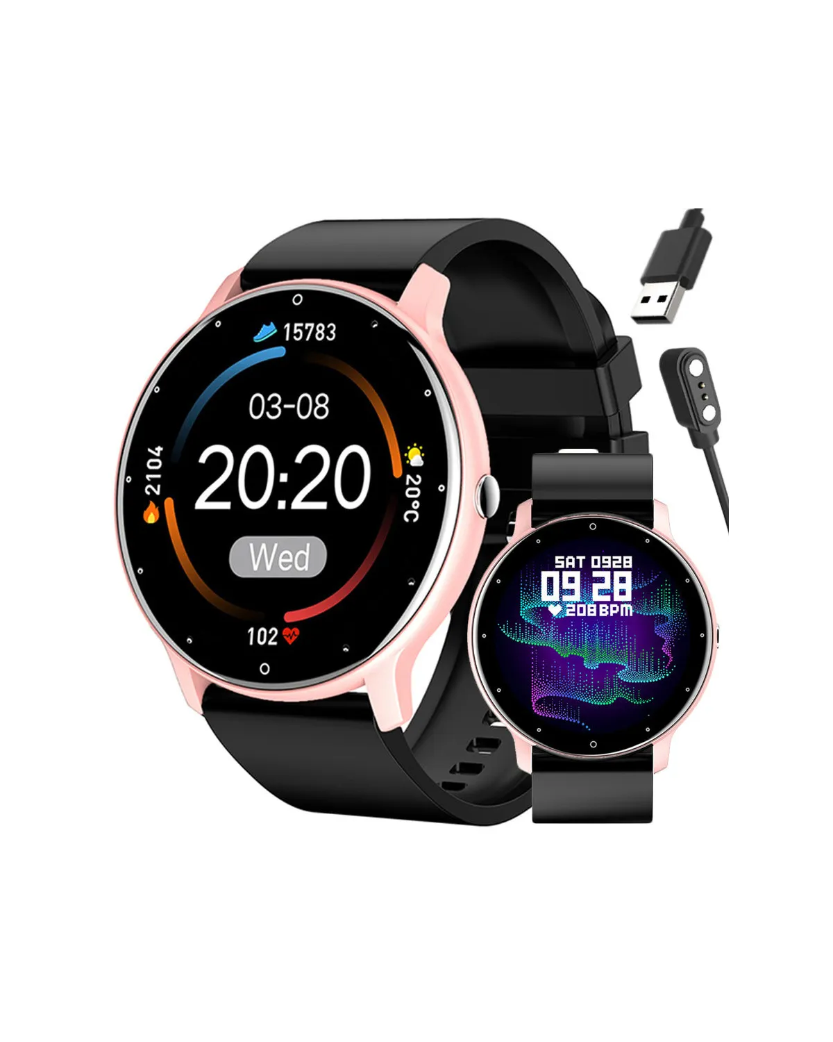 SMARTWATCH UNISEX GRAVITY GT1-2  PULSOMETR, WŁASNE TARCZE (sg015b)