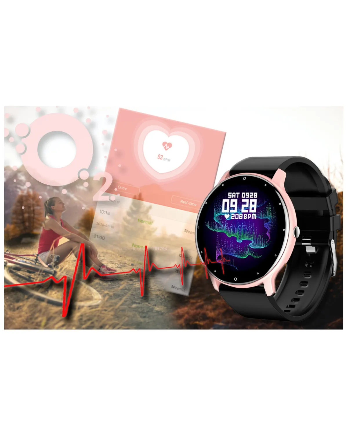 SMARTWATCH UNISEX GRAVITY GT1-2  PULSOMETR, WŁASNE TARCZE (sg015b)