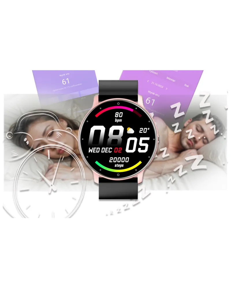 SMARTWATCH UNISEX GRAVITY GT1-2  PULSOMETR, WŁASNE TARCZE (sg015b)
