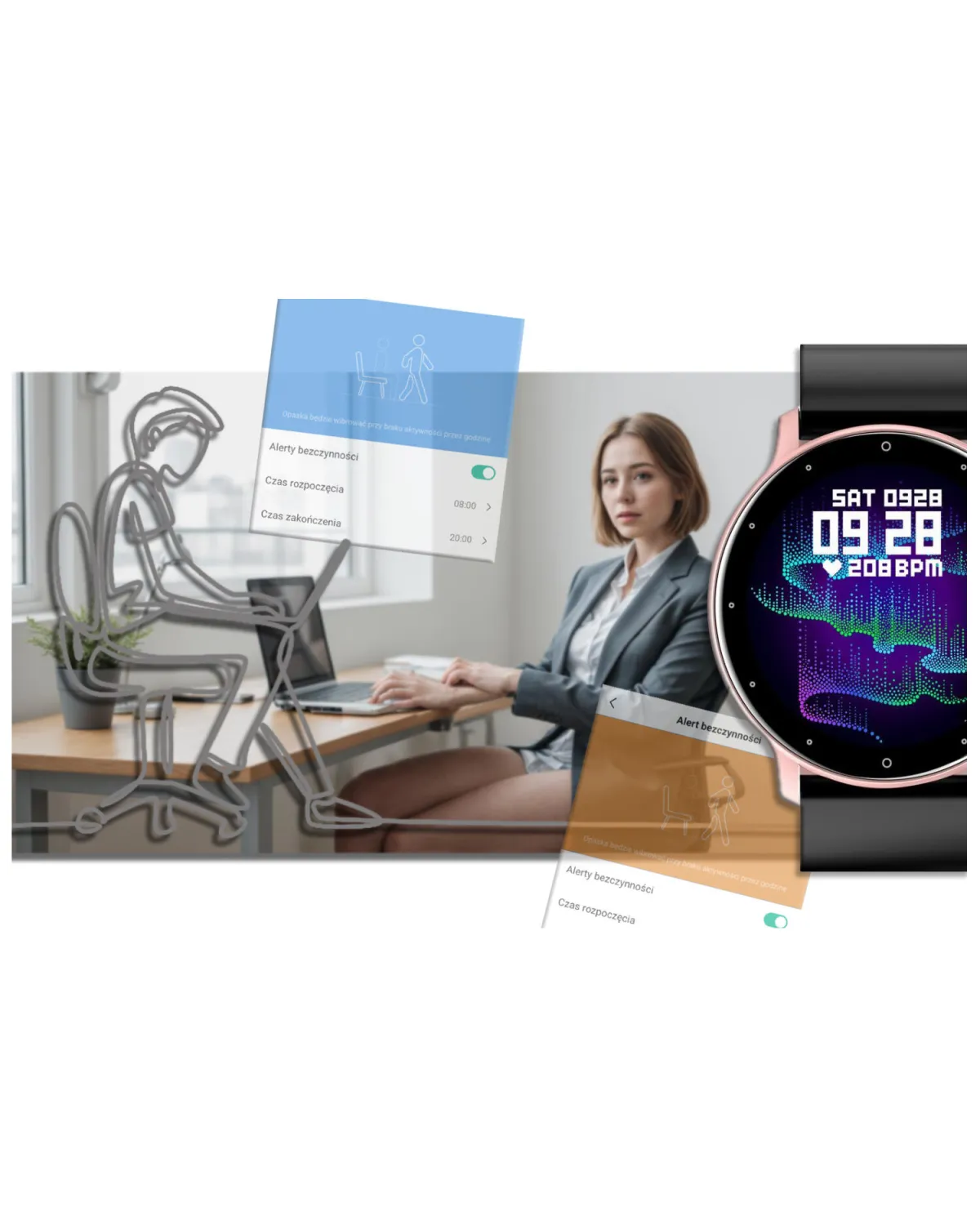 SMARTWATCH UNISEX GRAVITY GT1-2  PULSOMETR, WŁASNE TARCZE (sg015b)