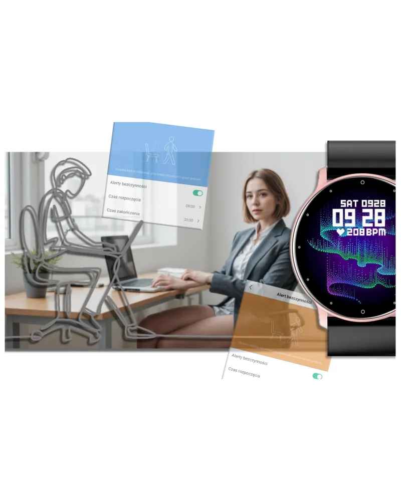SMARTWATCH UNISEX GRAVITY GT1-2  PULSOMETR, WŁASNE TARCZE (sg015b)